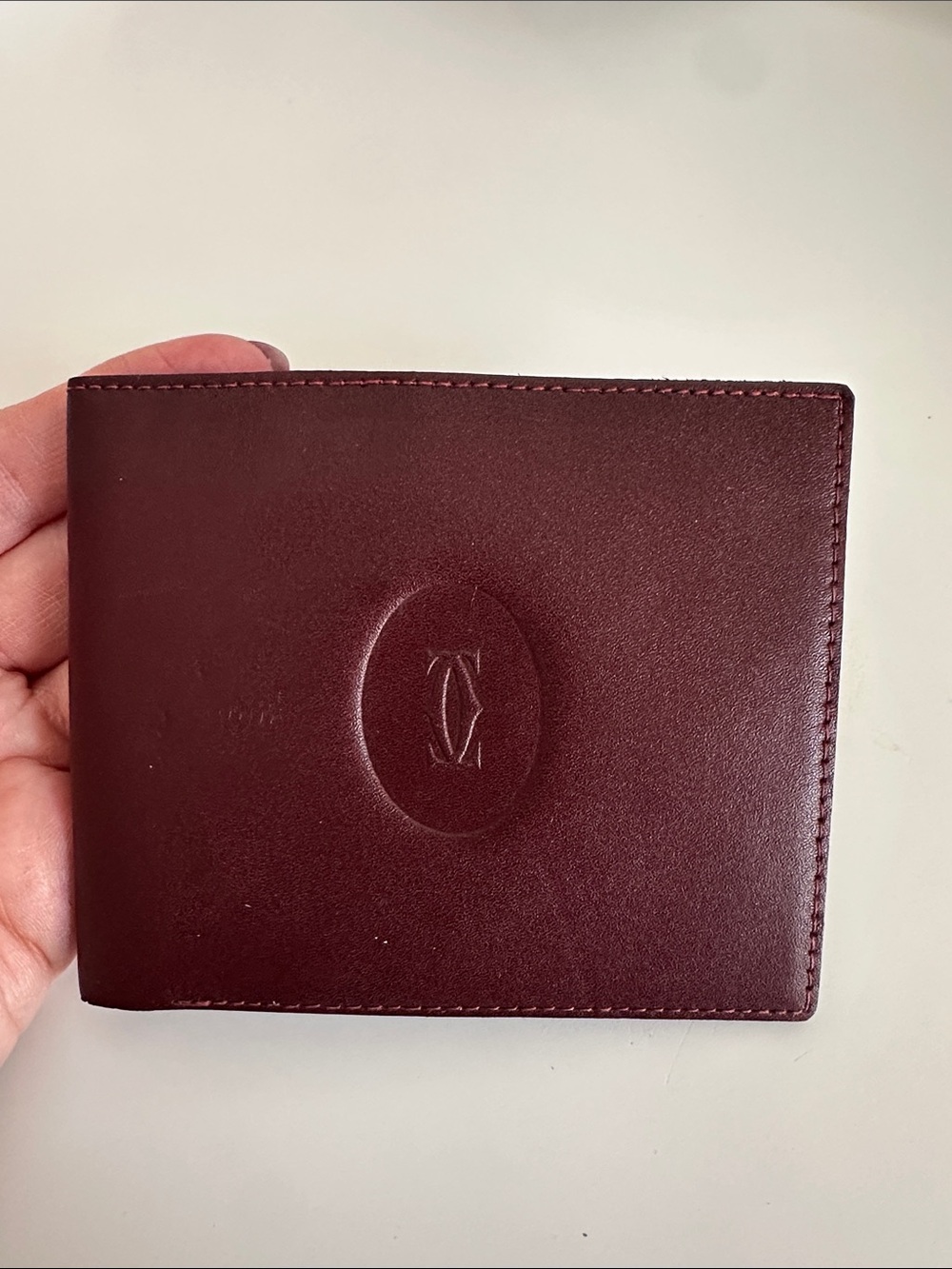 Cartier Men's Leather Wallet - Deep Burgundy